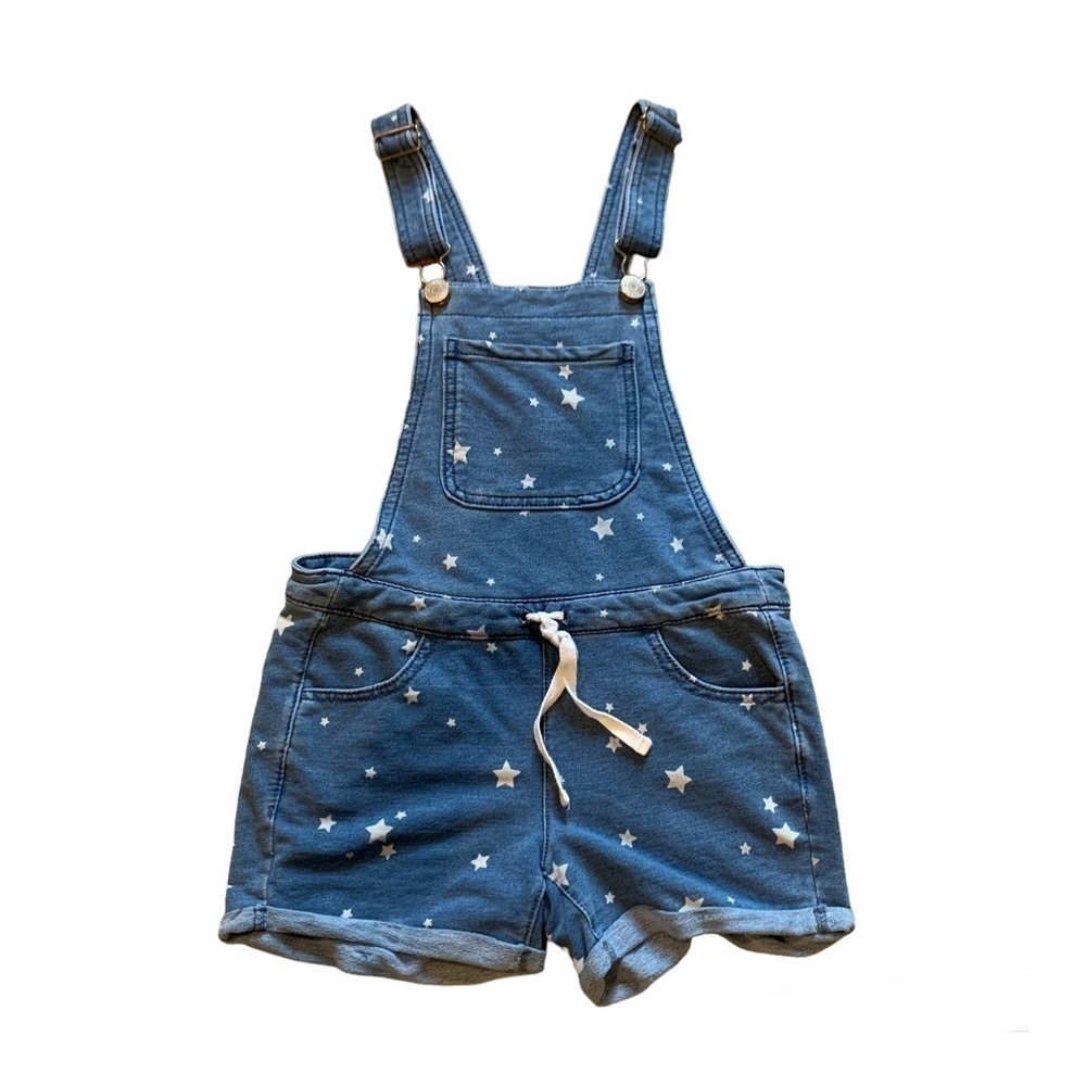 JUSTICE Star Print Super Soft Denim Overalls size 7